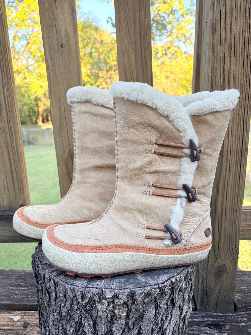 Merrell Spirit Tibet High Tan Suede Boots size 8